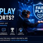 What Is Fair Play in Esports infographic illustrating respectful competition, sportsmanship, ethical player behavior, and fair tournament governance in esports.