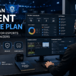 Tournament administrator managing an incident response plan using professional esports governance dashboards.