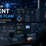 Tournament administrator managing an incident response plan using professional esports governance dashboards.