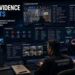 Digital Evidence in Esports dashboard showing tournament administrators reviewing match replays, server logs, chat records, and chain of custody during an esports investigation.