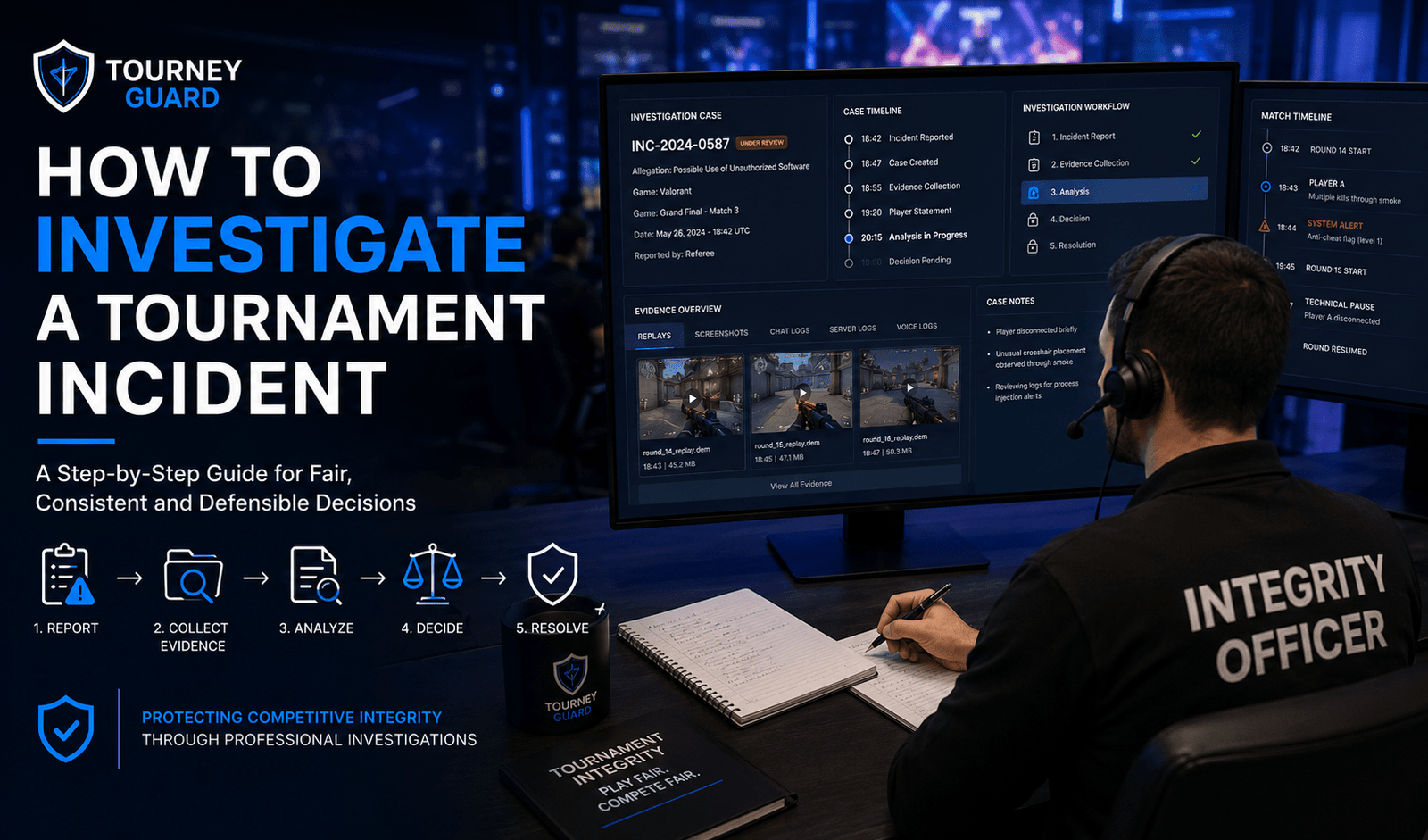 How to Investigate a Tournament Incident using structured evidence review and professional esports tournament administration workflows.