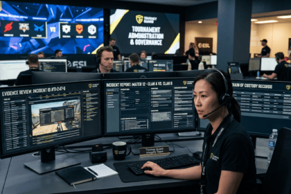 Professional esports investigator reviewing screenshot evidence using a tournament integrity management system.