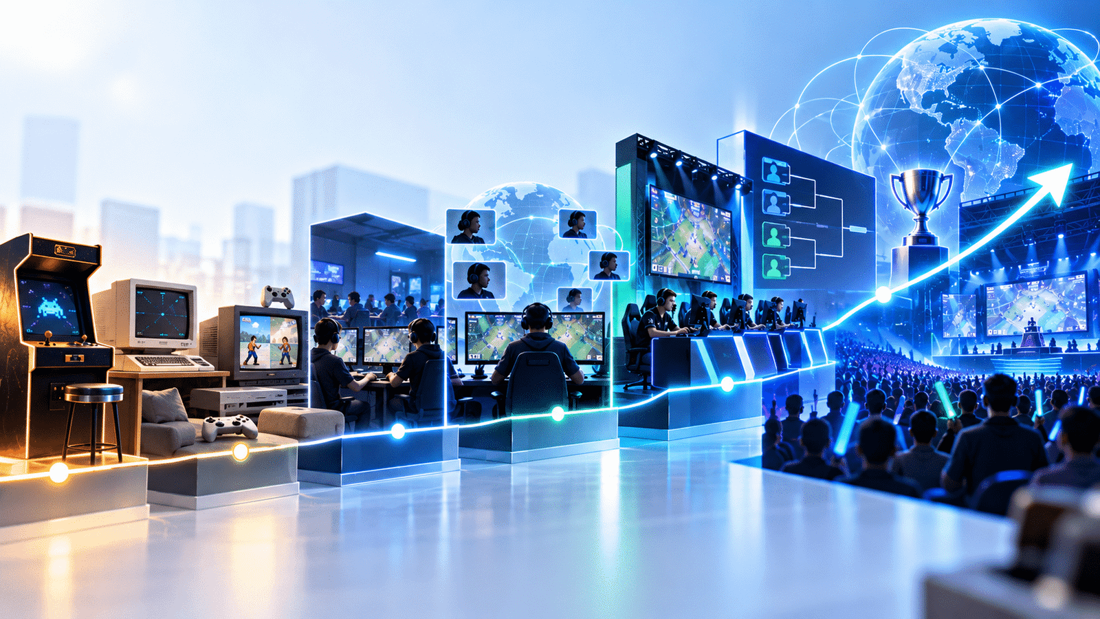 Evolution of Competitive Gaming from early gaming competitions to modern esports